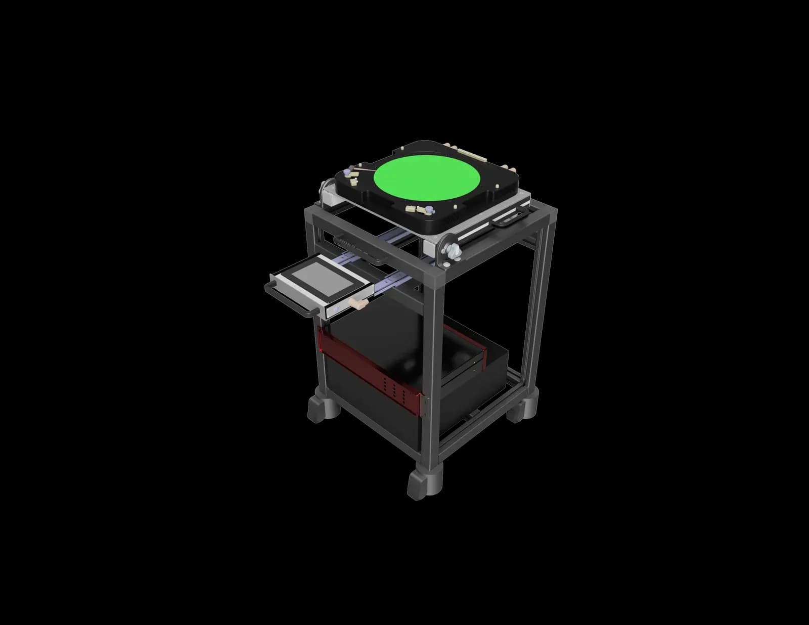 System on a mobile frame with an operator terminal