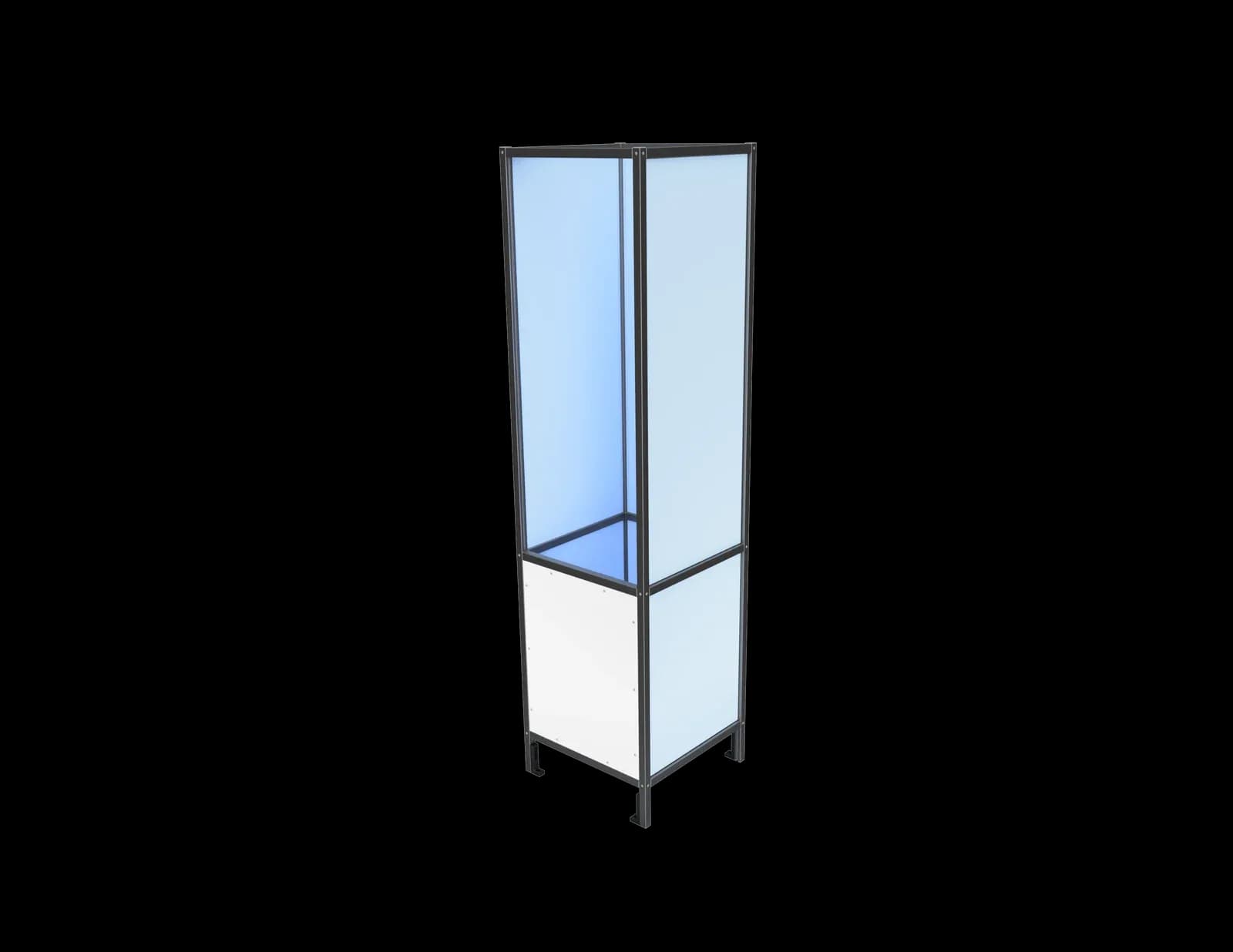 Cleanroom enclosure built from an aluminium profile system