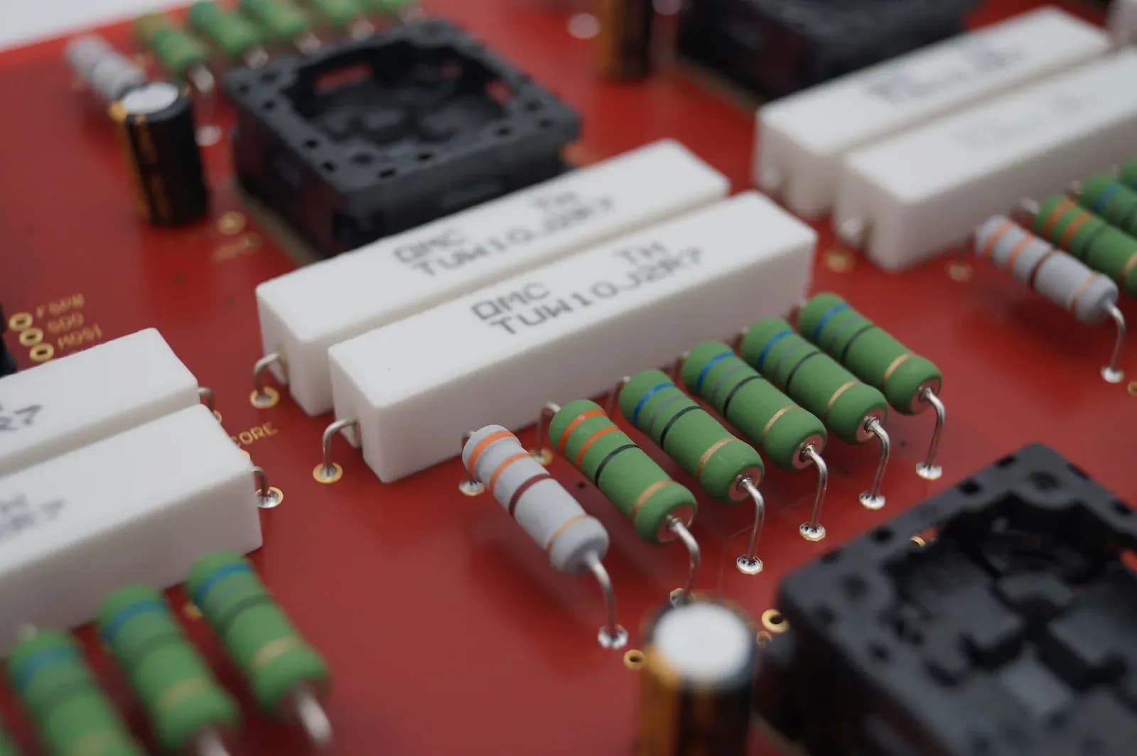 THT-assembled board with power components